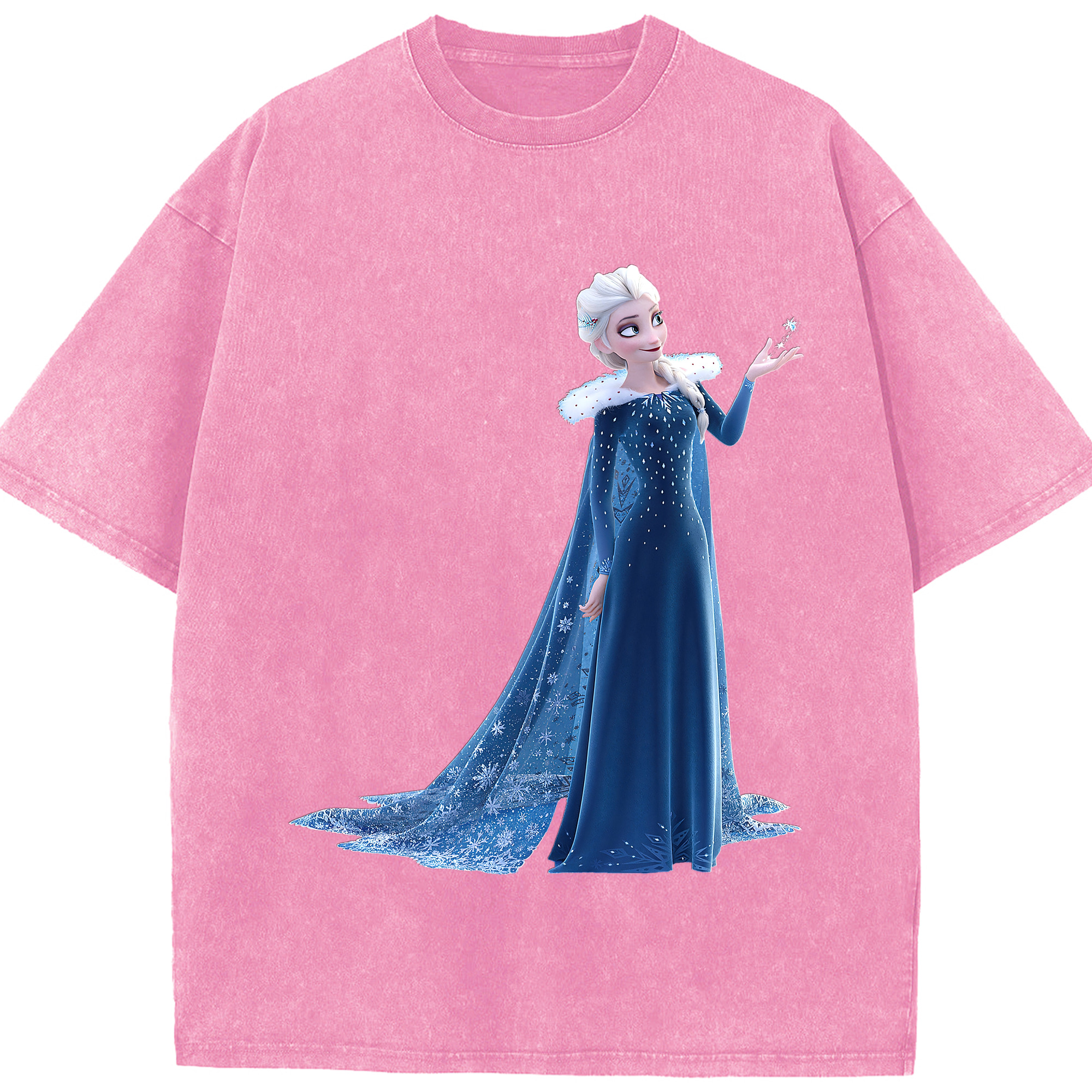 （画像用） アナと雪の女王 アンナ エルサ Frozen Anna Elsa 綿100% ヴィンテージ風 半袖Tシャツ（フロントプリント）